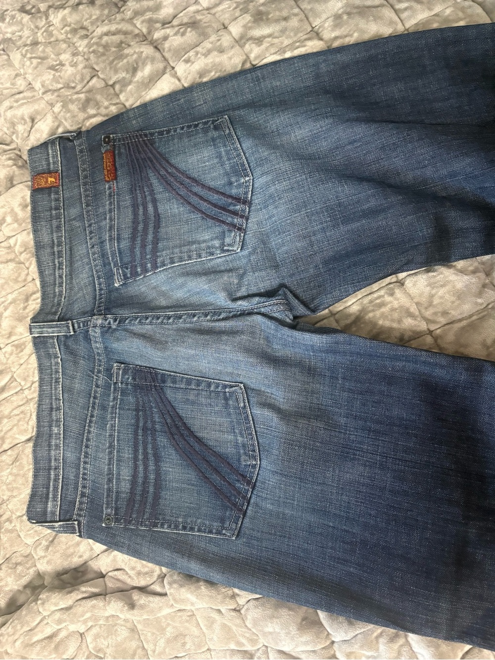 7 For All Mankind Women's Medium Blue Straight Leg Jeans